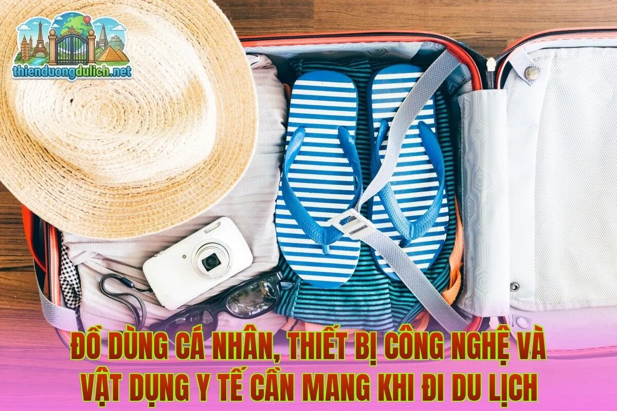 Đồ dùng cá nhân, thiết bị công nghệ và vật dụng y tế cần mang khi đi du lịch